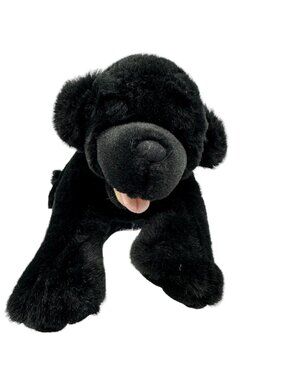 Build A Bear Black Lab Dog Plush Stuffed Animal Labrador Puppy 16" Pellet Feet